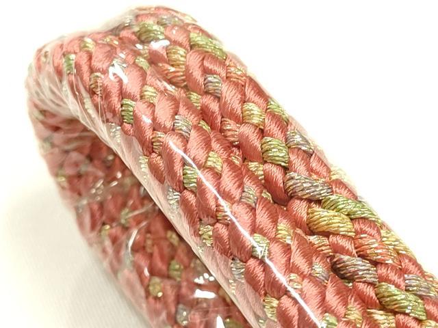 平和屋着物●和装小物　帯締め・帯揚げセット　能衣彩　丸組　絞り　枝梅　金銀糸　金彩　正絹　逸品　未使用　AABJ8974ay