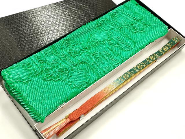 平和屋着物●和装小物　帯締め・帯揚げセット　高麗組 綾出し　柄絞り　流水花文　金糸　逸品　未使用　AABJ8976ay