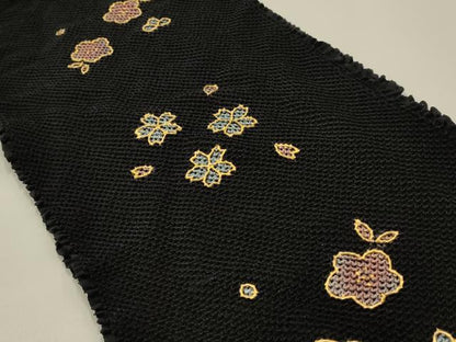 平和屋本店●和装小物　振袖用帯締め・帯揚げセット　総絞り　舞花文　金糸　金彩　撚り房　京ぜんび　逸品　未使用　AABJ8979ay