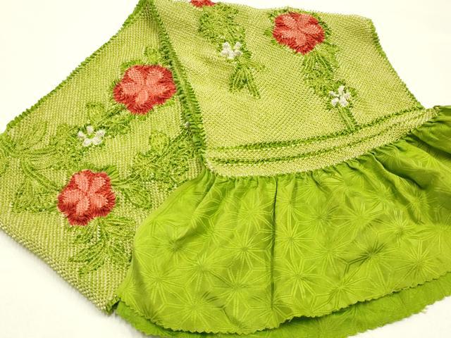 平和屋本店●和装小物　振袖用帯締め・帯揚げセット　丸ぐけ　刺繍　装飾　小田巻　総絞り　枝垂れ花文　金糸　撚り房　逸品　AABJ8983ay