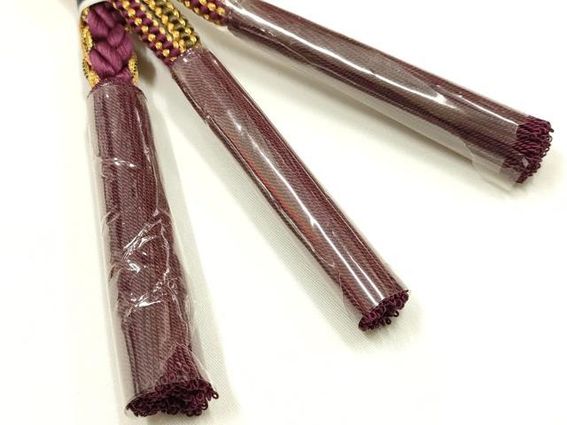 平和屋本店●和装小物　振袖用帯締め・帯揚げセット　総絞り　三分金糸　金彩　撚り房　逸品　未使用品あり　AABJ8985ay