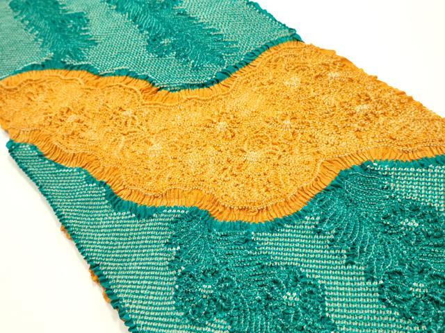 平和屋本店●和装小物　振袖用帯締め・帯揚げセット　想美一　総絞り　花柄　金糸　逸品　未使用　AABJ8987ay