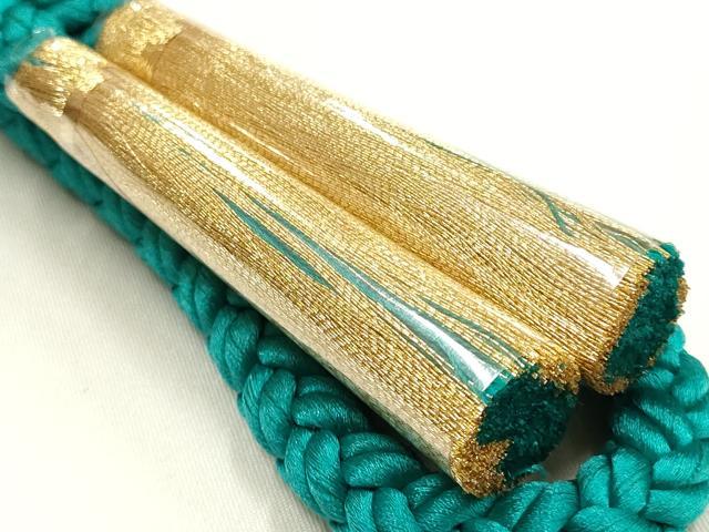 平和屋本店●和装小物　振袖用帯締め・帯揚げセット　想美一　総絞り　花柄　金糸　逸品　未使用　AABJ8987ay