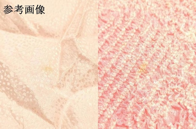 平和屋本店●和装小物　振袖用帯締め・帯揚げセット　柄絞り　花柄　金糸　暈し染め　正絹　逸品　未使用　AABJ8990ay