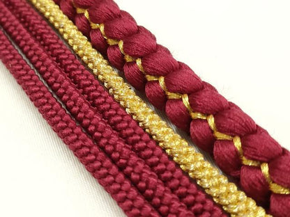 平和屋本店●和装小物　振袖用帯締め・帯揚げセット　総絞り　花柄　金糸　金彩　撚り房　逸品　AABJ9000ay