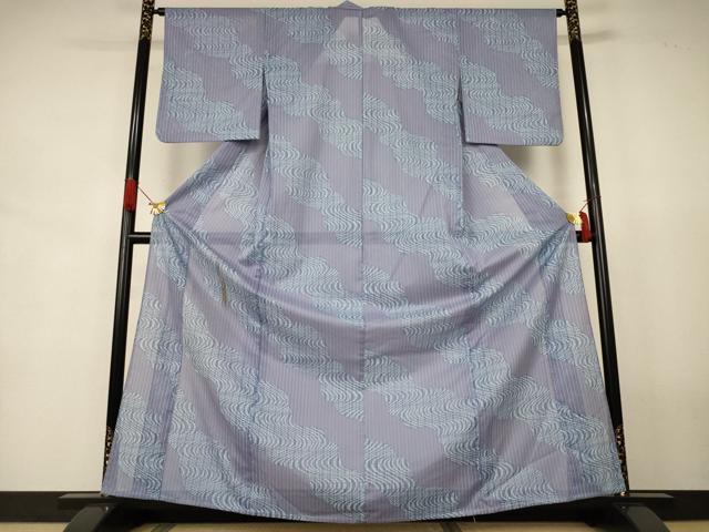 平和屋着物＊夏物　小紋　絽　幾何学文様　洗える着物　AABJ9002jd