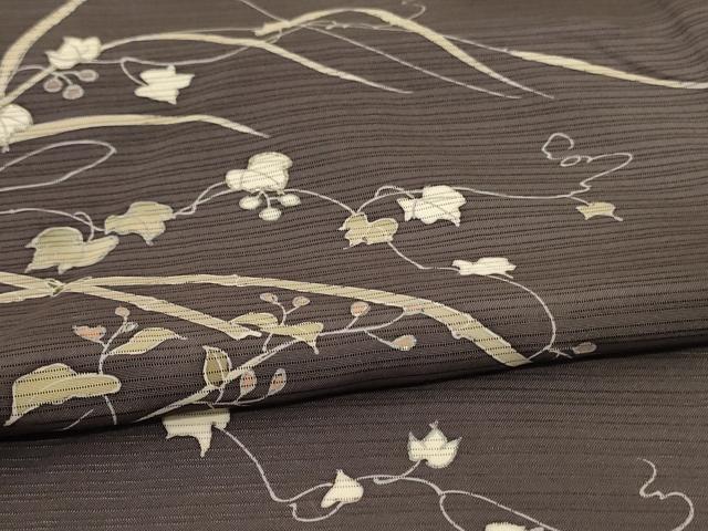 平和屋着物＊夏物　訪問着　絽　駒刺繍　蔦の葉文　暈し染め　正絹　逸品　AABJ9003jd