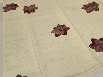 平和屋着物＊夏物　小紋　絽　風景花文　正絹　逸品　AABJ9004jd