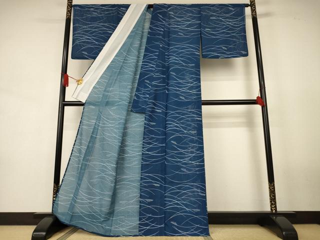 平和屋着物＊夏物　小紋　絽　芝　洗える着物　AABJ9005jd