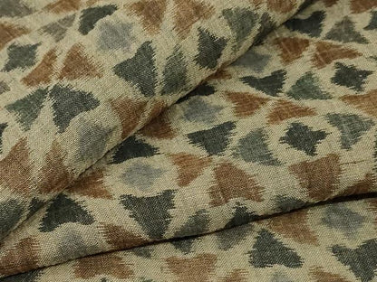 平和屋着物＊夏物　小千谷ちぢみ　幾何学文様　正絹　麻　逸品　AABJ9006jd