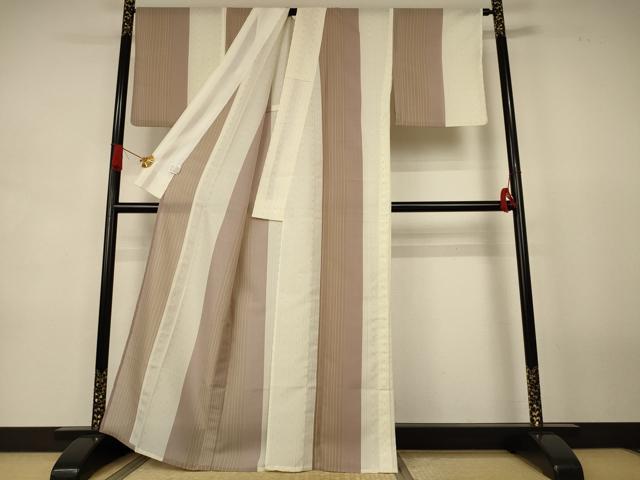 平和屋着物＊夏物　小紋　紗　間道　洗える着物　AABJ9008jd
