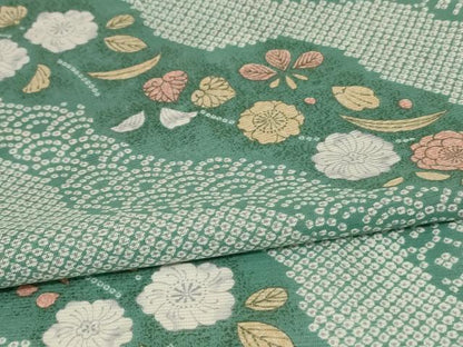 平和屋着物＊夏物　小紋　絽　草花文　洗える着物　AABJ9009jd