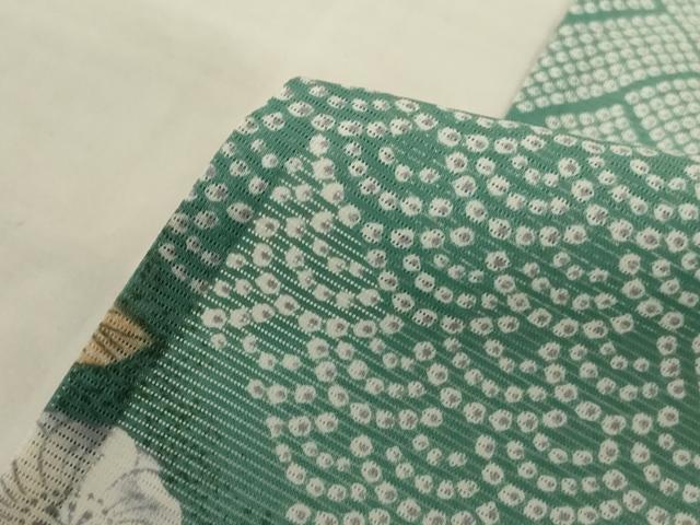 平和屋着物＊夏物　小紋　絽　草花文　洗える着物　AABJ9009jd