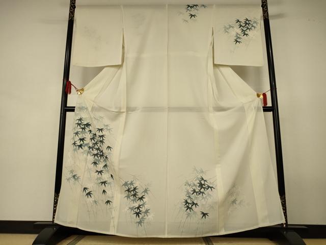 平和屋着物＊夏物　訪問着　絽　笹文　正絹　逸品　AABJ9010jd
