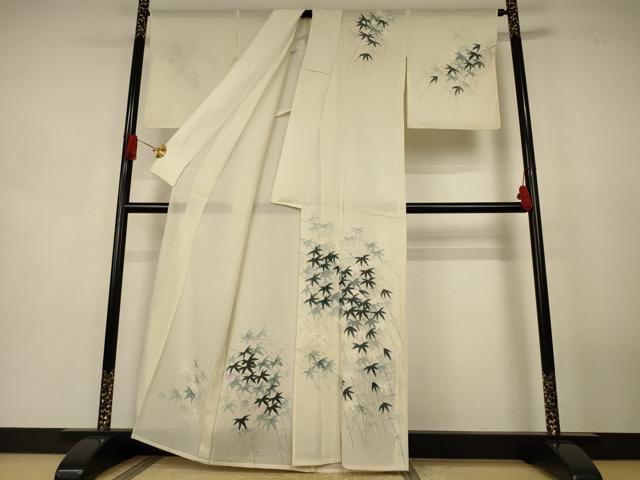 平和屋着物＊夏物　訪問着　絽　笹文　正絹　逸品　AABJ9010jd