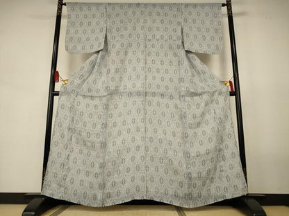 平和屋着物＊夏物　越後上布　亀甲花文　苧麻　逸品　AABJ9011jd