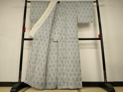 平和屋着物＊夏物　越後上布　亀甲花文　苧麻　逸品　AABJ9011jd