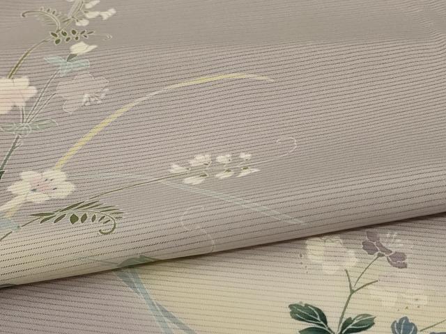 平和屋着物＊夏物　訪問着　絽　草花文　暈し染め　正絹　逸品　AABJ9015jd