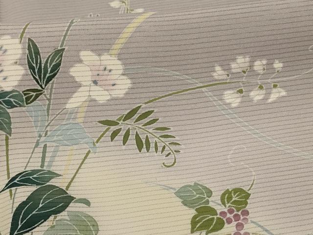 平和屋着物＊夏物 訪問着 絽 草花文 暈し染め 正絹 逸品 AABJ9015jd