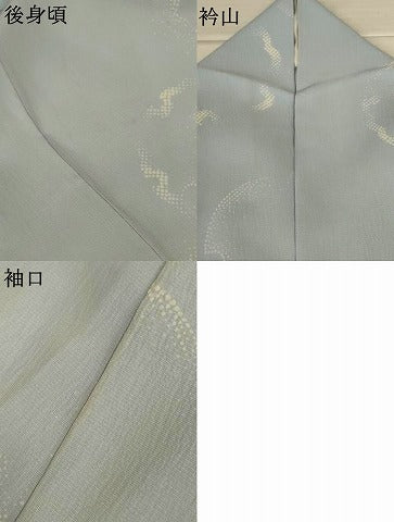 平和屋着物＊夏物　小紋　紗　雪輪文　正絹　逸品　AABJ9016jd