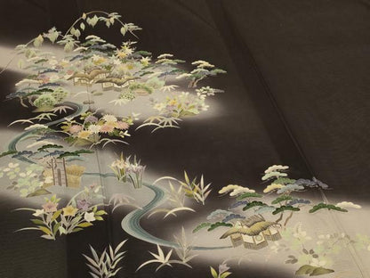 平和屋着物＊夏物　訪問着　絽　風景松文　正絹　逸品　AABJ9018jd