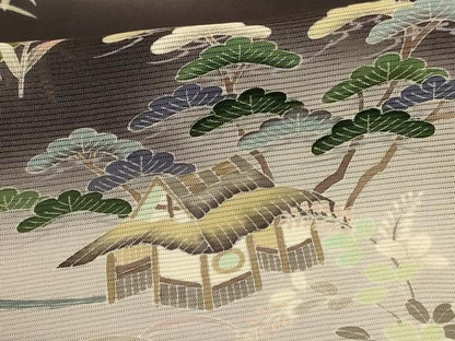 平和屋着物＊夏物　訪問着　絽　風景松文　正絹　逸品　AABJ9018jd