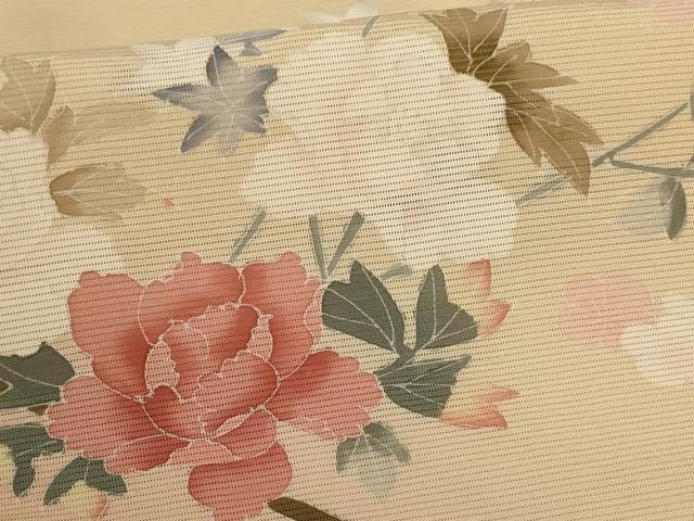 平和屋着物＊夏物　訪問着　絽　枝花文　暈し染め　正絹　逸品　AABJ9019jd