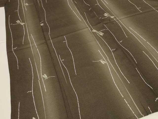 平和屋着物＊夏物　小紋　絽　蜻蛉　暈し染め　AABJ9020jd
