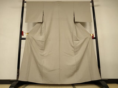 平和屋着物＊夏物　色無地　絽　白橡色　正絹　逸品　AABJ9022jd