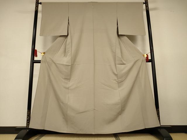 平和屋着物＊夏物　色無地　絽　白橡色　正絹　逸品　AABJ9022jd