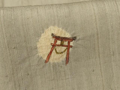平和屋着物＊夏物　訪問着　紬地　絞り　器物文　正絹　逸品　AABJ9031jd