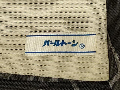 平和屋着物＊夏物　小紋　紗　草葉文　正絹　逸品　AABJ9037jd