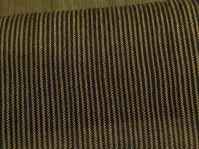 平和屋着物＊夏物　男性　小千谷ちぢみ　縞　証紙付き　麻　逸品　AABJ9042jd