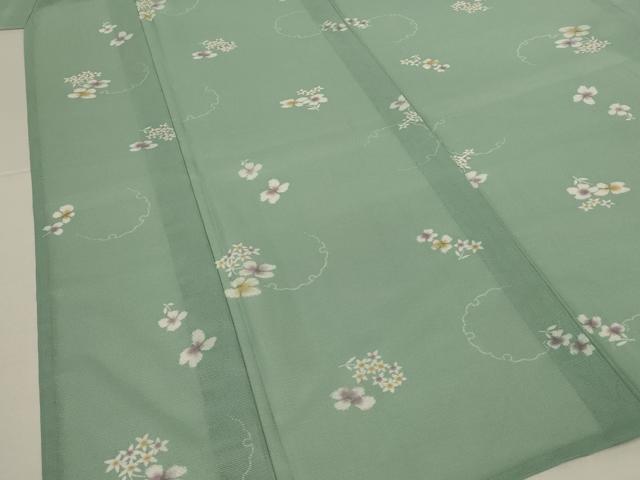 平和屋着物＊夏物　小紋　絽　雪輪花文　洗える着物　AABJ9047jd