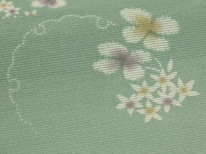 平和屋着物＊夏物　小紋　絽　雪輪花文　洗える着物　AABJ9047jd