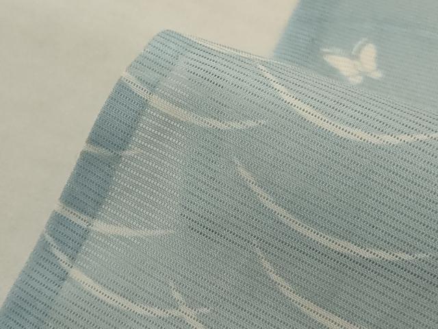 平和屋着物＊夏物　小紋　絽　芝舞蝶文　洗える着物　AABJ9048jd