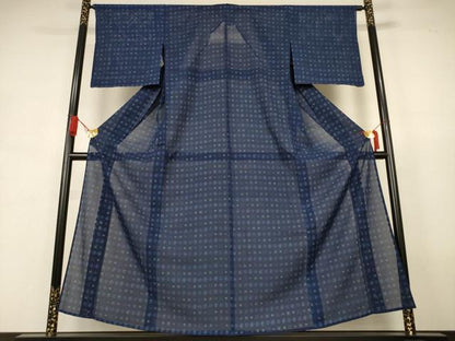 平和屋着物＊夏物　小紋　絽　幾何学文様　正絹　逸品　未使用　AABJ9055jd