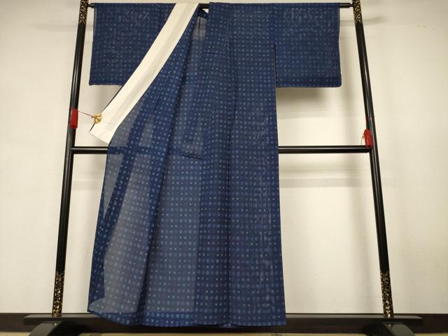 平和屋着物＊夏物　小紋　絽　幾何学文様　正絹　逸品　未使用　AABJ9055jd