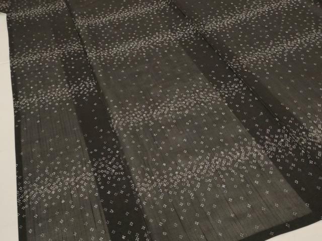 平和屋着物＊夏物　本場大島紬　夏大島　横段文　黒地　正絹　逸品　AABJ9058jd