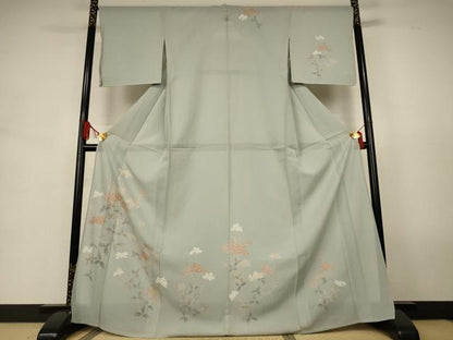 平和屋着物＊夏物　訪問着　絽　草花文　金彩　正絹　逸品　AABJ9061jd