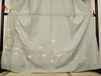 平和屋着物＊夏物　訪問着　絽　草花文　金彩　正絹　逸品　AABJ9061jd