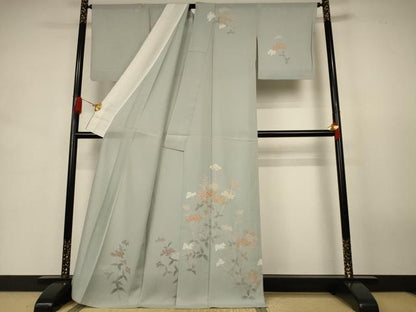平和屋着物＊夏物　訪問着　絽　草花文　金彩　正絹　逸品　AABJ9061jd