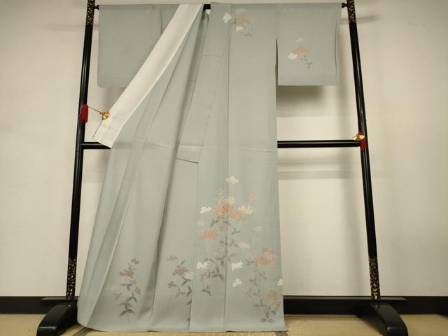 平和屋着物＊夏物　訪問着　絽　草花文　金彩　正絹　逸品　AABJ9061jd