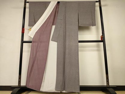 平和屋着物＊夏物　江戸小紋　絽　草花文　正絹　逸品　AABJ9064jd