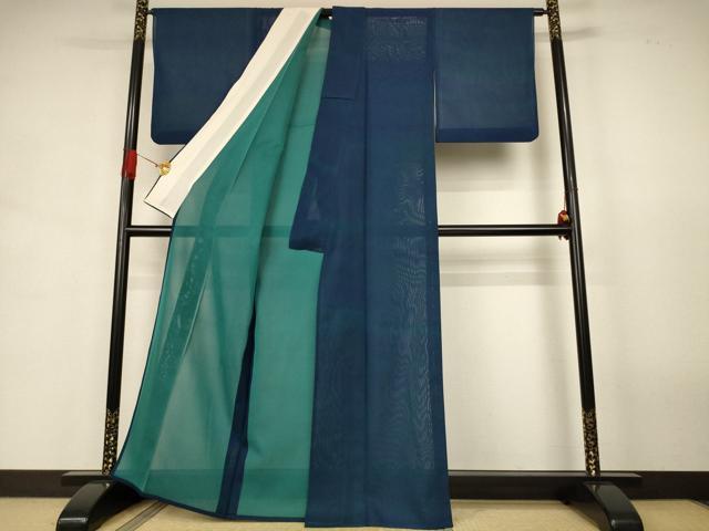 平和屋着物＊夏物　小紋　紗　霞文　正絹　逸品　AABJ9065jd