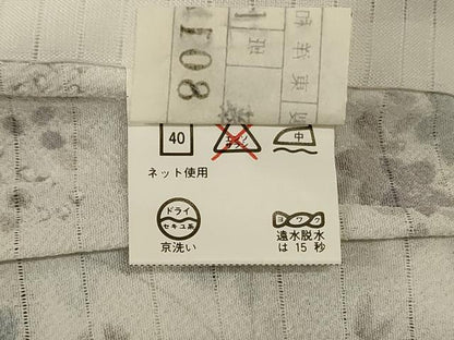 平和屋着物＊夏物　小紋　絽　流水草花文　洗える着物　AABJ9070jd