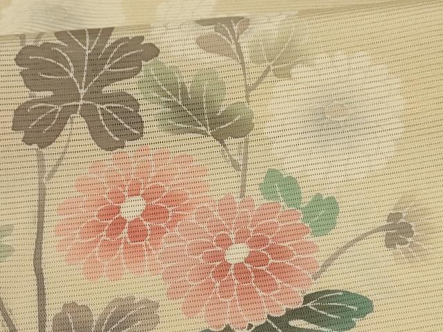 平和屋着物＊夏物　訪問着　絽　草花文　正絹　逸品　AABJ9072jd