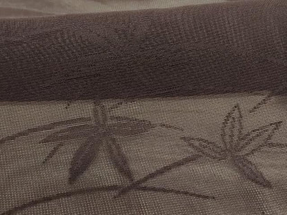 平和屋着物＊夏物　色無地　芝葉紋紗　黒紅色　正絹　逸品　AABJ9073jd