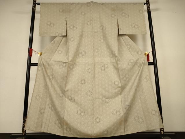 平和屋着物＊夏物　本場大島紬　夏大島　麻の葉文様　正絹　逸品　AABJ9076jd