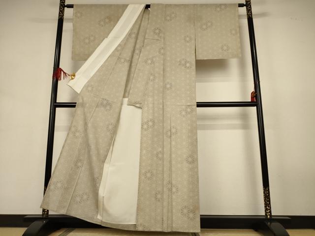 平和屋着物＊夏物　本場大島紬　夏大島　麻の葉文様　正絹　逸品　AABJ9076jd
